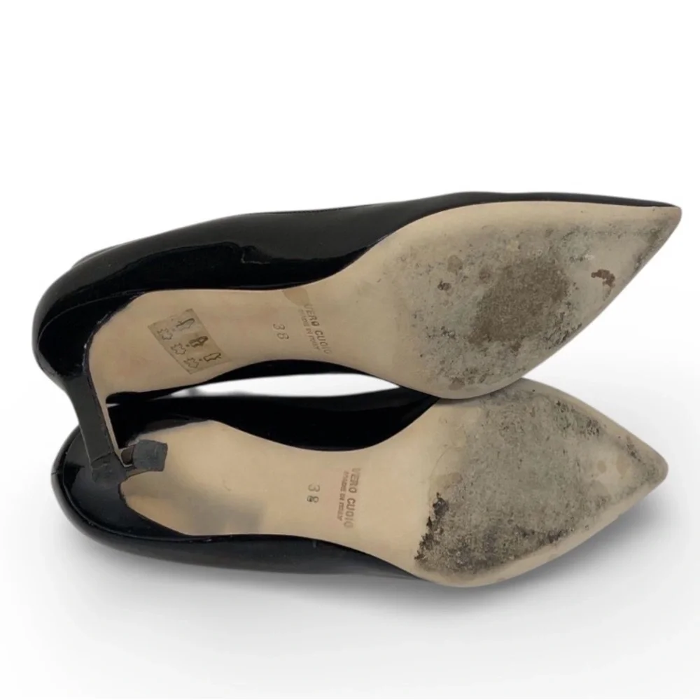 Roberto Festa Leather Black Heels Made in Italy